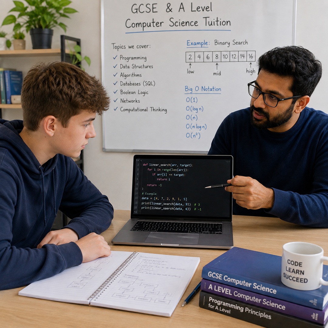 GCSE and A Level computer science tuition for UK students